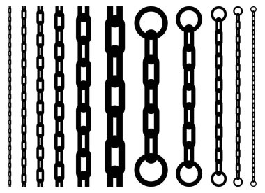 Beyaz arkaplanda izole edilmiş zincir vektör tasarımı çizimi