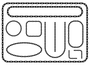 Beyaz arkaplanda izole edilmiş zincir vektör tasarımı çizimi