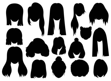 Beyaz arkaplanda izole edilmiş kadın saç vektör tasarımı çizimi