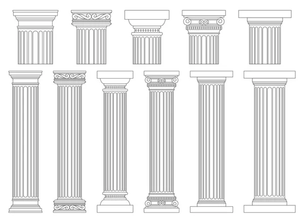背景に描かれた古代の柱ベクトルデザインイラスト — ストックベクタ