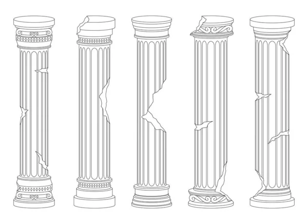 Иллюстрация Векторного Дизайна Древних Колонн Заднем Плане — стоковый вектор
