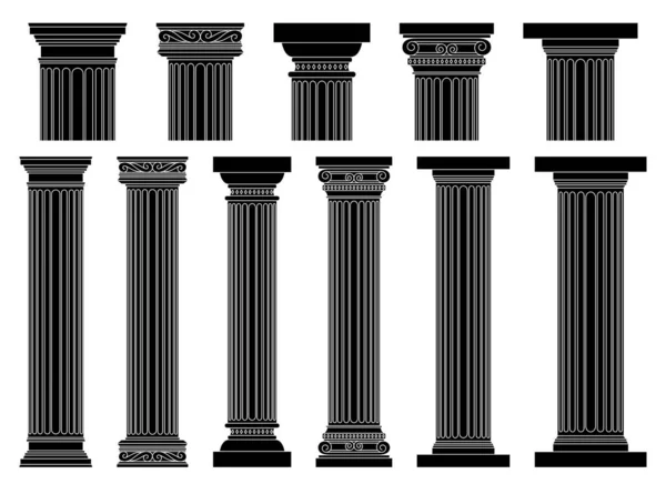 Ancient Columns Vector Design Illustration Isolated Background — Stock Vector