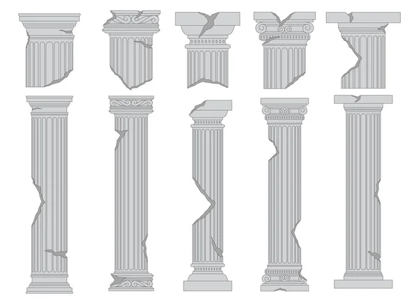 Ancient Columns Vector Design Illustration Isolated Background — Stock Vector