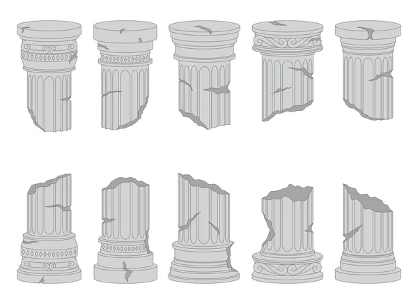 Columnas Antiguas Diseño Vectorial Ilustración Aislada Sobre Fondo — Vector de stock