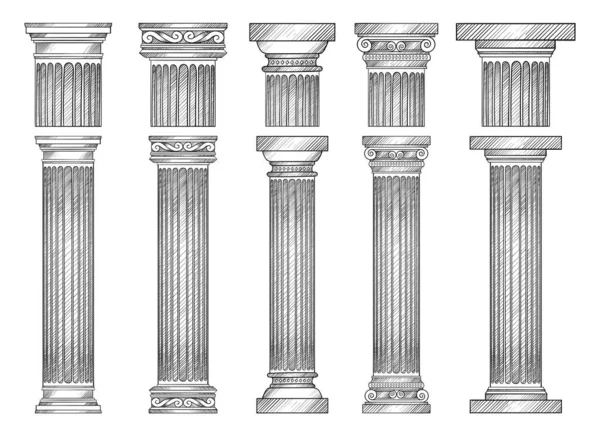 Columnas Antiguas Diseño Vectorial Ilustración Aislada Sobre Fondo — Vector de stock