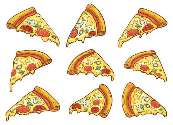 Pizza Vektor Design Ilustrace Izolované Bílém Pozadí — Stockový vektor