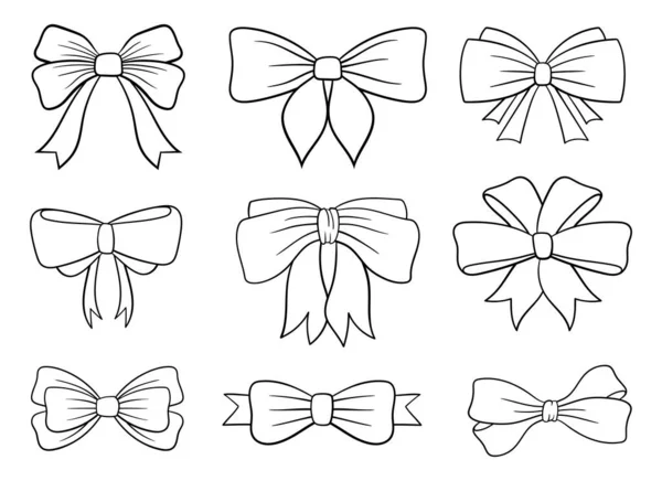 Illustration Vectorielle Dessin Nœud Papillon Isolée Sur Fond Blanc — Image vectorielle