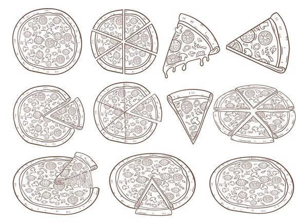 Illustration Vectorielle Pizza Isolée Sur Fond Blanc Graphismes Vectoriels