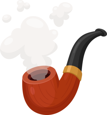 Bu karikatür resmi siyah saplı kırmızı tüten bir pipo içerir. Kaseden çıkan beyaz dumanlar kullanıldığını düşündürüyor. Boru nostalji ve geleneği çağrıştırıyor..