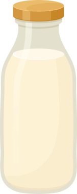 Kremalı beyaz sıvıyla dolu bir kavanozun çizimi, muhtemelen süt ya da krema. Kavanozun cam bir gövdesi ve açık kahverengi ahşap bir kapağı var. Bu da ev yapımı veya el yapımı olduğunu gösteriyor. Arkaplan simsiyah..