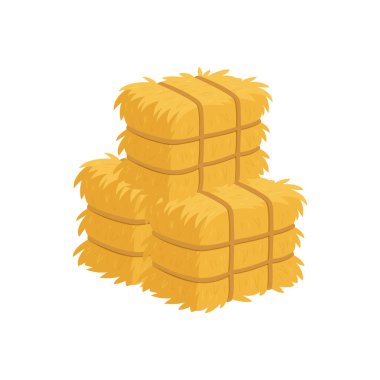 Üç adet dikdörtgen saman balyası parlak, altın sarısı bir renkle tasvir edilir. Her balya düzgünce sicimle bağlanarak kırsal bölgelerde görülen klasik bir tarımsal görüntü oluşturuyor..