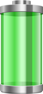 Bu görüntü, tüm gücü sembolize eden canlı yeşil rengiyle gösterilen tam bir batarya hücresini gösteriyor. Temiz silindirik hücre metalik gümüş aksanlarla kaplıdır..