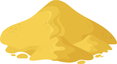 Bu resimde kumlu dokusunu ve toprak tonlarını gösteren büyük bir kum yığını yer almaktadır. Kompozisyon, kumlu manzaraları veya plaj manzaralarını çağrıştırıyor..