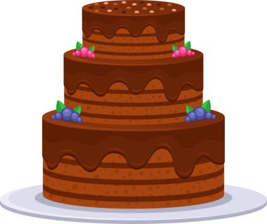 Üç kademeli çikolatalı pasta ana konumuz. Pastada çikolatalı krema ve böğürtlen yer alıyor ve beyaz bir tabağa konuyor. Kutlama hissi uyandırıyor..