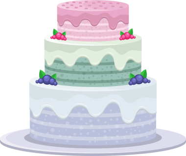 Çekici üç katlı bir pasta, kenarlarından baştan çıkarıcı bir şekilde damlayan renkli kremalarla süslenir. Yapraklı böğürtlenler her katmanı süslüyor ve zarafet katıyor. Genel tasarım eğlenceli, karikatürist estetiği çağrıştırıyor..