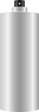 Bu resim siyah kapaklı gri, silindirik bir kap gösteriyor. Konteynırın pürüzsüz, metalik bir parıltısı var. Boş ve geneldir ve çeşitli nesneleri tutmak için kullanılabilir..