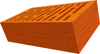 Dijital olarak çizilmiş, turuncu renkli bir tuğla. Tuğla ahşap benzeri tahılla stilize edilmiştir. Dikdörtgen şeklinde delikleri var. Görüntü basit ve çarpıcı..