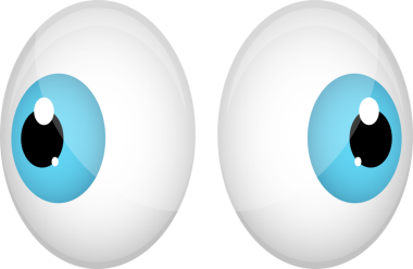 Komik bakışlı iki karikatür göz. Gözleri bembeyaz, açık mavi süsenleri ve siyah gözbebekleri var. Bu onlara hafif şaşı bir görüntü veriyor. Onlar vektör sanatı..