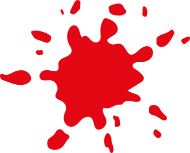 Soyut bir illüstrasyonda koyu siyah arka planda canlı kırmızı ve düzensiz bir çarpma görülüyor. Karşıtlık, resmin odak noktası olan çarpmanın şeklini ve rengini vurgular..