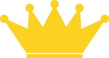 Bu resimde her biri yuvarlak süslemelerle kaplı beş üçgen sivri uçlu basit, altın bir taç sergileniyor. Taç, siyah bir zemin üzerine kurulmuş, çarpıcı bir zıtlık sunuyor..