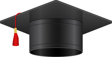 Mezuniyet şapkası akademik başarıyı temsil eder. Kare bir üst ve genellikle çalışma alanını simgeleyen bir püskülleri vardır. Kapak adanmışlığı temsil eder.