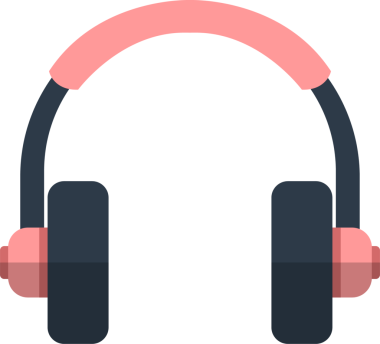 Görüntü, siyah arka planda bir çift fazla kulaklık gösteriyor. Kulaklıklarda pembe bir saç bandı ve koyu gri kulaklıklar var. Bu çift basit bir tasarım..