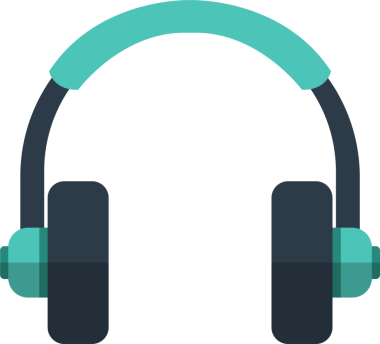 Siyah bir arka planda mavi ve koyu mavi bir kulaklık. Kulaklıkta geniş kulaklıklar ve rahat dinleme deneyimleri için tasarlanmış yastıklı bir saç bandı yer alıyor..