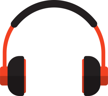 Kulaklıklı, kulaklıklı, siyah ve kırmızı kulaklıklı şahsi dinleme, oyun ve iletişim için tasarlanmış. Basit bir tasarım..