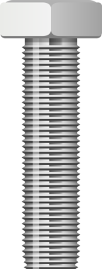 Görüntü, siyah bir zemine kurulmuş gümüş bir metal cıvata gösteriyor. Cıvatanın altıgen bir kafası ve ipliklerle kaplı bir şaftı var. Bu da ona sert ve sağlam bir görünüm veriyor..