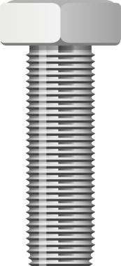 Detaylı bir görüntü gümüş renkli bir cıvata sunar. Keskin makine iplikleri bacağında ve kare bir kafa boyunca uzanıyor. Güvenli bir şekilde bağlanmaya hazır..