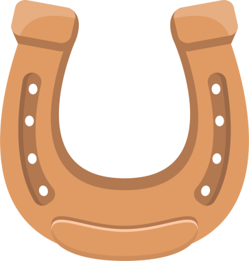 Açık kahverengi bir at nalına karşı izole edilmiş, şans, batıl inançlar gibi kavramları çağrıştıran ve at biniciliği sporlarında ya da tarım ekipmanları olarak kullanılan bir at nalı..