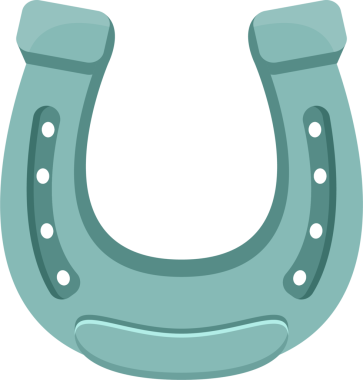 Bu izole görüntü bir turkuaz at nalı içerir, folklora köklü bir sembol ve sıklıkla şans ve iyi talihin simgesi olarak görülür. At nalında çivi delikleri var..