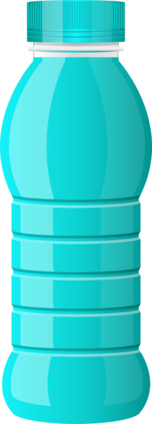 Görüntü turkuazın yeniden kullanılabilir su şişesini gösteriyor. Dökülmesini önlemek için kapağında vida var. Şişenin kabzası düz ve düzgün bir şekli var..