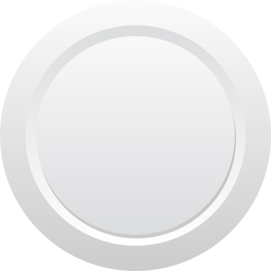 Beyaz, yuvarlak bir plaka, simsiyah bir zemine karşı minimalist ve modern bir etki yaratıyor. Levha hafif bir eğime sahip, ona derinlik kazandırıyor..