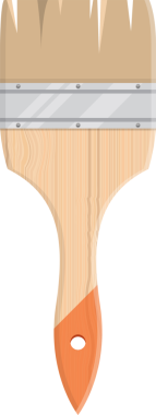 Resim ahşap bir boya fırçası. Metal bir aksesuar ve asmak için sapında bir delik var. Arka plan koyu siyah bir stüdyo..