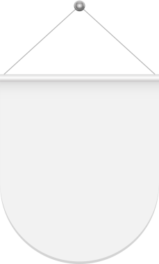 Boş beyaz bir pankart ya da parşömen, bir mesaj ya da reklamla kişiselleştirilmeye hazır bir zincirle asılı duruyor. Basit ve temiz bir şablon içeriyor..