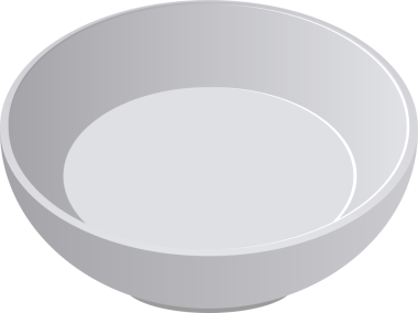 Bu, siyah arka planda yuvarlak kenarları olan boş, açık gri bir kasenin izole edilmiş bir görüntüsü. Temiz ve çok yönlü bir görüntü sağlıyor..