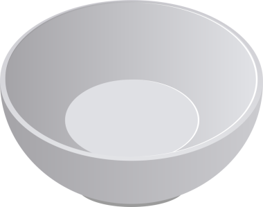 Gradyan gri bir kase kullanıma hazır. Basit şekli her şey için çok yönlüdür. Görüntü pürüzsüz yüzeylere odaklanıyor, kasenin tasarımını vurguluyor..
