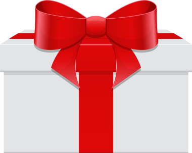 Resim, beyaz kağıda sarılı ve parlak kırmızı bir kurdeleyle süslenmiş bir hediye içeriyor. Yay büyük ve mükemmel bağlanmış. Görüntü kutlamayı çağrıştırıyor..