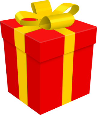 Dijital olarak hazırlanmış bir resim, neşeli sarı bir kurdeleyle vurgulanmış, neşe, kutlama ve hediye verme ruhu temaları içeren parlak kırmızı bir hediye kutusu sergiliyor..