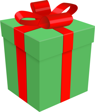 Bu parlak kırmızı bir fiyonk ve kurdeleyle süslenmiş yeşil kare hediye kutusunun bir çizimi. Bu bayram hediyesi tatiller ve kutlamalar için mükemmeldir..