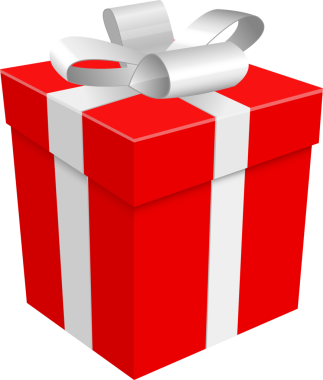 Bu resim, üzerinde geniş beyaz kurdele ve fiyonk olan kare kırmızı bir hediye kutusunu gösteriyor. Kutu, kutlamayı sembolize eden karanlık bir arka plana karşı duruyor..