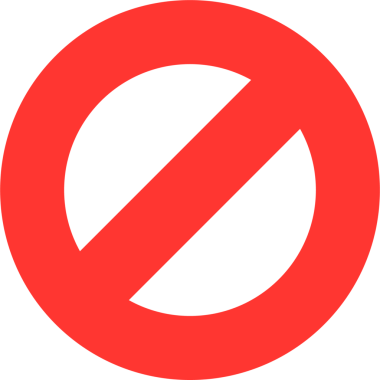 Siyah bir arkaplanda kırmızı bir yasaklama sembolü, izin verilmeyen bir eylem ya da nesne anlamına gelir. Canlı kırmızı ve basit tasarım görünürlük ve net iletişim sağlar..