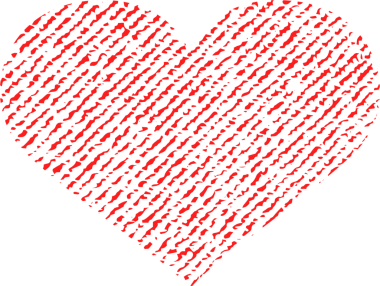 Yatay çizgilerle dokulu kırmızı bir kalbin canlı bir görüntüsü siyah bir arkaplanda beliriyor. Bu çarpıcı bir görsel kontrast yaratır ve romantiktir..