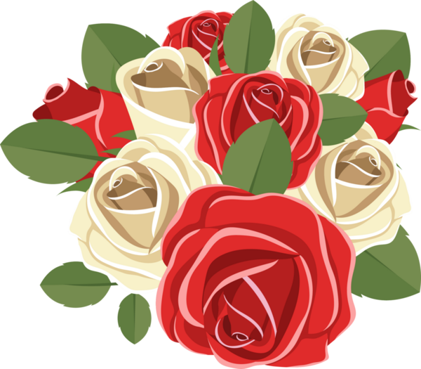 Renkli bir vektör görüntüsü, çiçek açmış bir buket gül içerir. Güller kırmızı ve açık sarı, yeşil yapraklarla tamamlanmış, siyah bir zemin üzerinde.