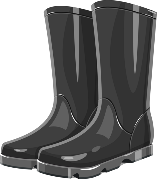 Görüntüde bir çift koyu gri su geçirmez bot var. Botlar sağlam görünüyor ve ıslak hava için tasarlanmış. Parlak bir kapanış ve pratik bir tasarımı var..