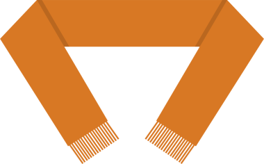 Siyah bir arkaplanda turuncu bir eşarp sergilenir. Eşarp düz ve iki ucunda da püsküller var. Temiz görünümlü basit bir tasarım..