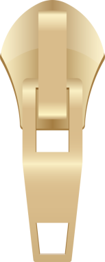 İzole edilmiş, yakın plan bir stüdyoda metalik, altından bir fermuar çekiliyor. Görüntü geometrik tasarımını vurgular ve koyu bir arkaplan karşısında pürüzsüz, parlak bitirir.