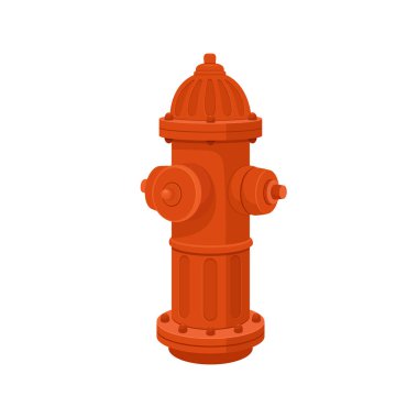 Görüntü yangın musluğunu gösteriyor. Yangın güvenliği için hayati bir altyapı. Parlak rengi görüş açısını sağlar. Yangın musluğu beyaz bir arkaplanda resmedilmiş..