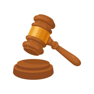 Uyumlu ses bloğunun biraz üzerinde duran tahta bir tokmağın görüntüsü. İmaj, adalet, otorite ve hukuki süreç kavramlarını çağrıştırıyor.